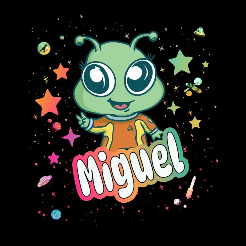 MIGUEL - Beau nom de garçon avec un extraterrestre mignon
