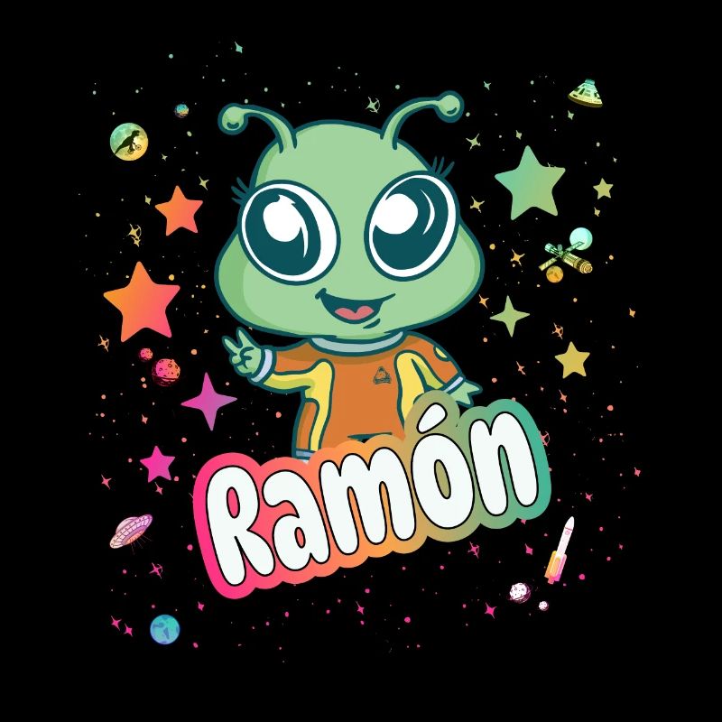 RAMÓN - Beau nom de garçon avec extraterrestre mignon