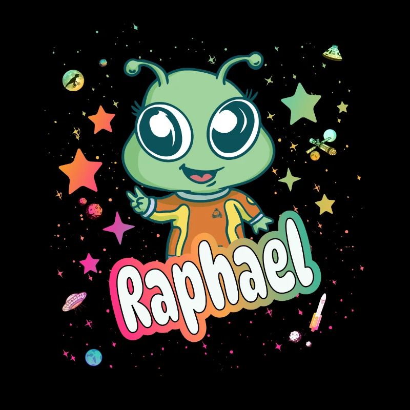 RAPHAEL - Beau nom de garçon avec extraterrestre mignon
