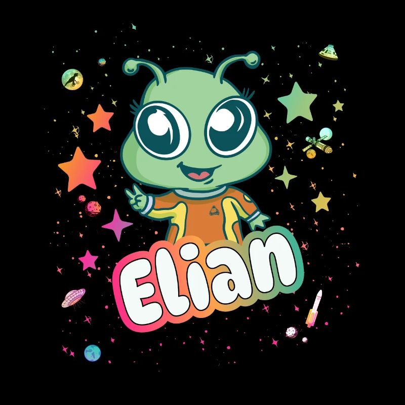 ELIAN - Beau nom de garçon avec un extraterrestre mignon