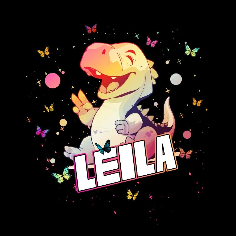 LEILA - Schöner MÄDCHEN Name mit süßem DINO