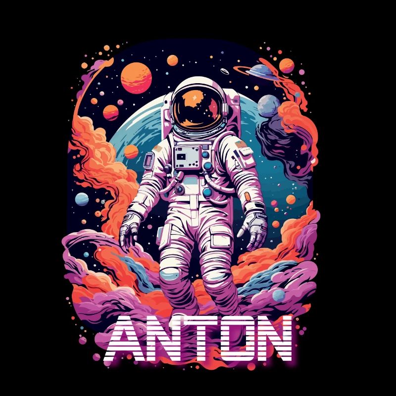 ANTON - Beau prénom de garçon avec astronaute cool