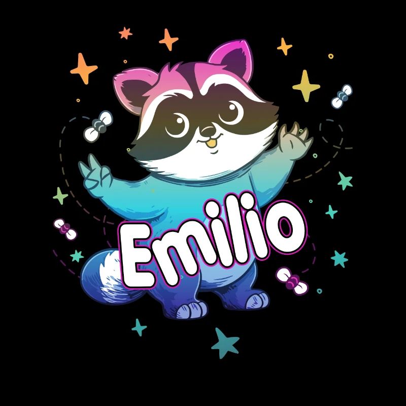 EMILIO - Beau nom de garçon avec un raton laveur mignon