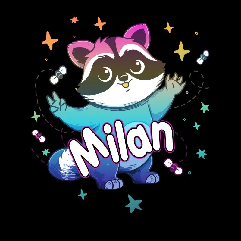 MILAN - Schöner Jungen Name mit süßem Waschbär