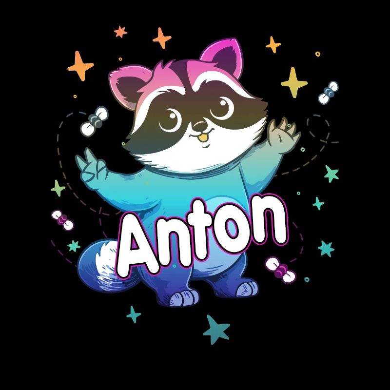 ANTON - Beau nom de garçon avec un raton laveur mignon