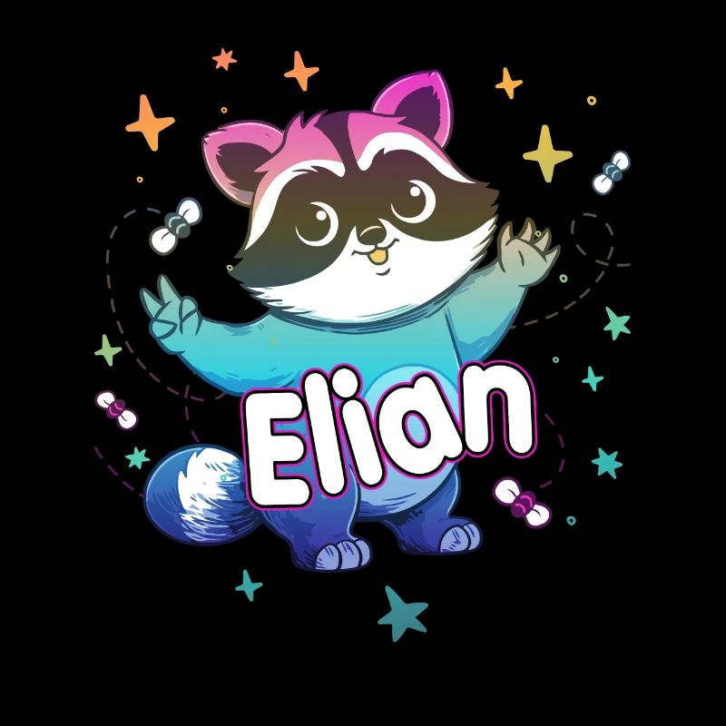 ELIAN - Beau nom de garçon avec un raton laveur mignon