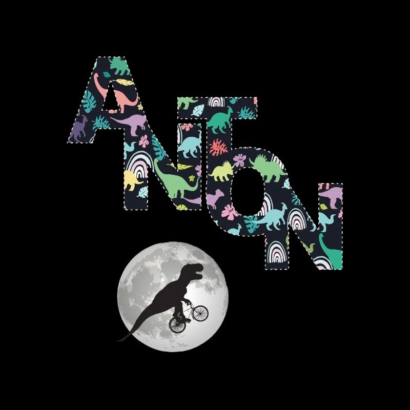 ANTON - Beautiful boy name with dinosaur