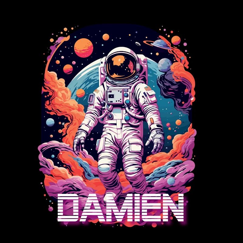 DAMIEN - Beau prénom de garçon avec astronaute cool