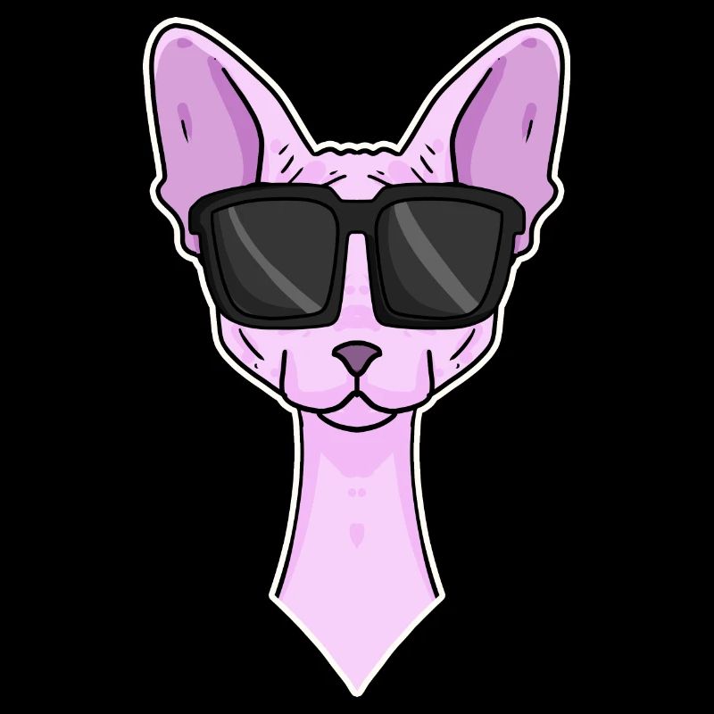Cool cat with sunglasses - cat breed Sphynx