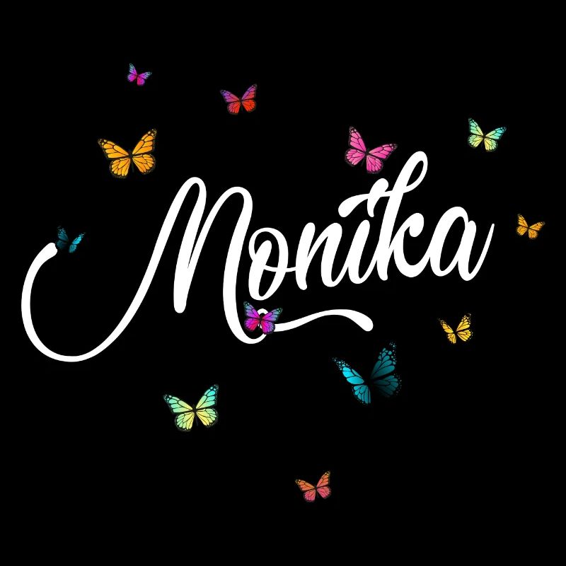 MONIKA - Mädchen Name mit bunten Schmetterlingen