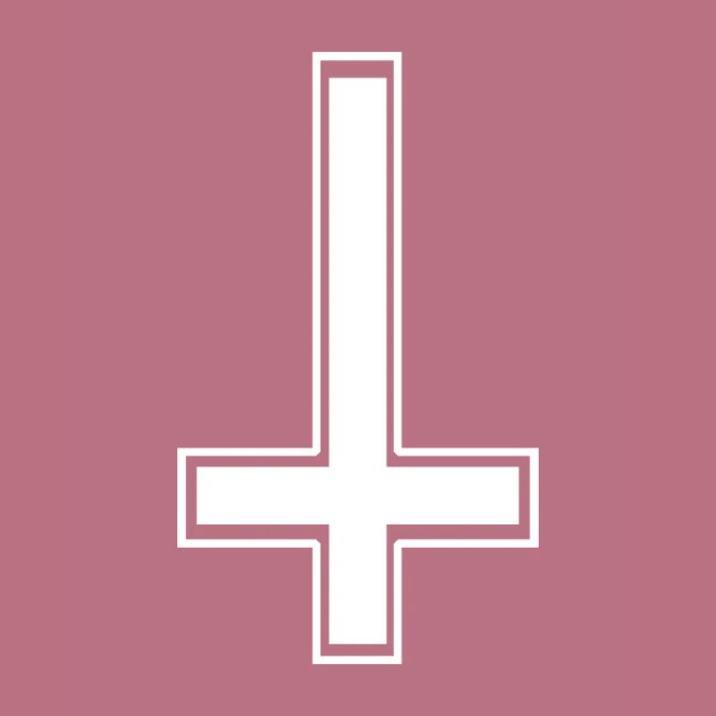 Upside down angular white cross