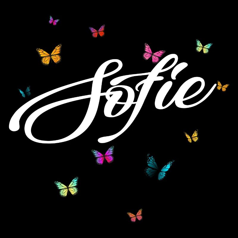 SOFIE - Mädchen Name mit bunten Schmetterlingen
