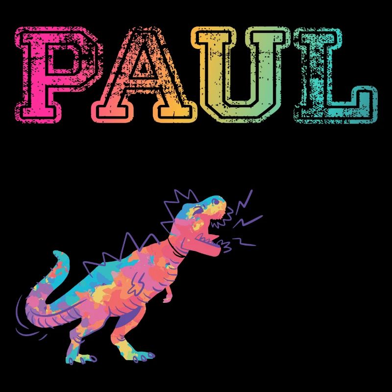 PAUL - Beautiful boy name with dinosaur