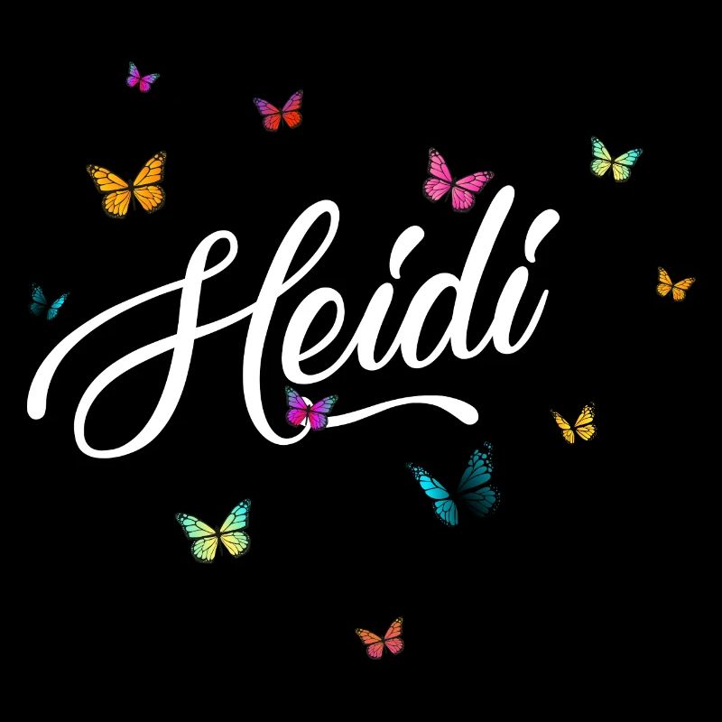 HEIDI - Mädchen Name mit bunten Schmetterlingen