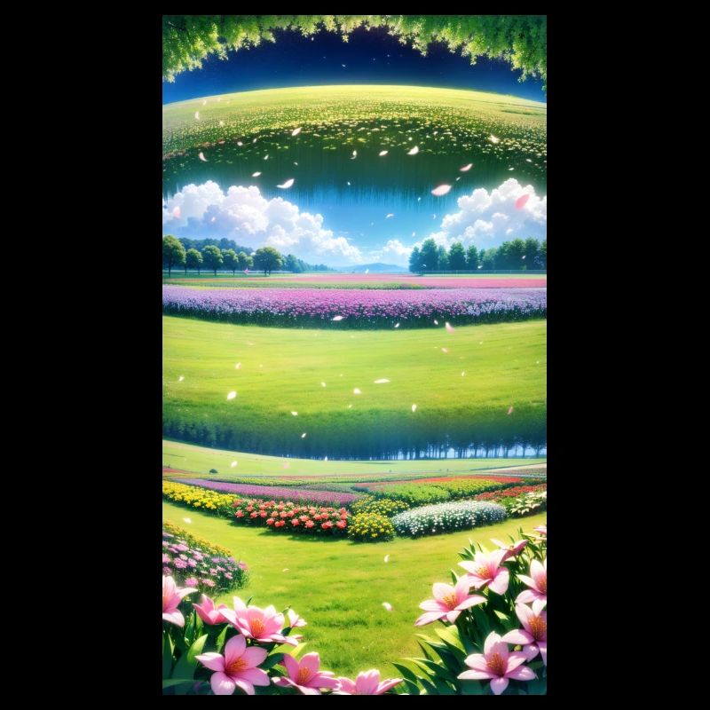 Landschaft mit 4 Bereichen, Generative KI