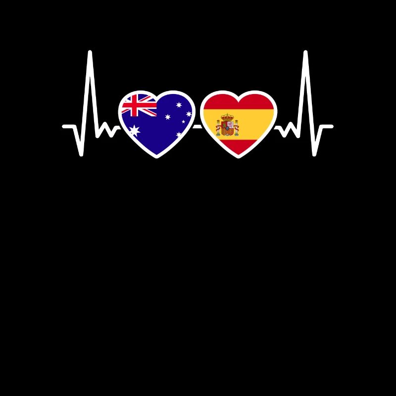 Australien Spanien Herzschlag Flagge Australier