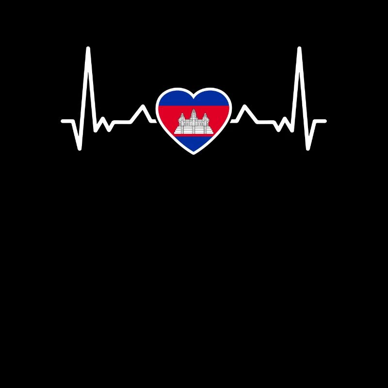 Cambodia heartbeat Cambodian flag