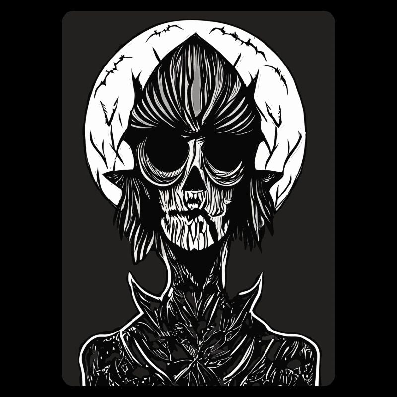 Dracula noir et blanc effrayant avec des yeux vides