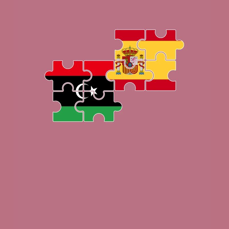 Libya Spain Flag Spanish Libyan