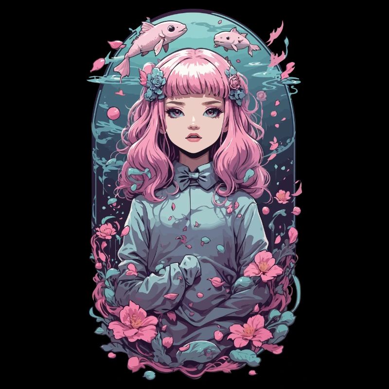 Magisches Anime Goth Unterwasser Design