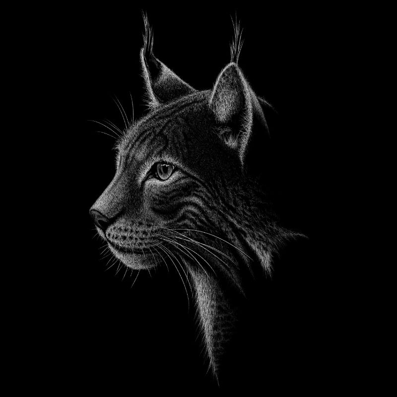Lynx Doodle Art chat sauvage Illustration