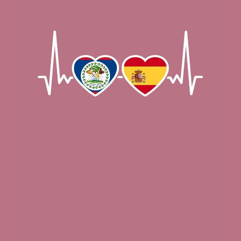 Belize Spanien Herzschlag Flagge Belizer