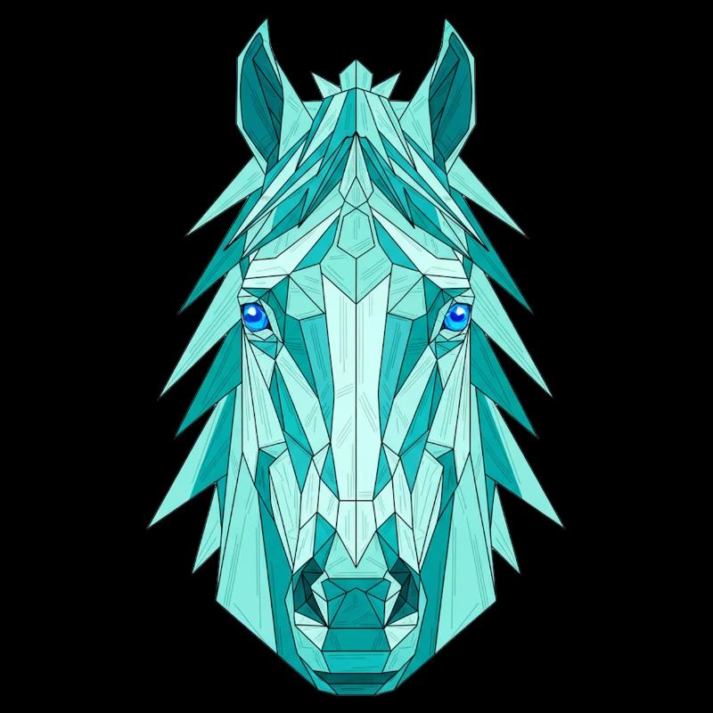 Cheval géométrique : Prisme sarcelle