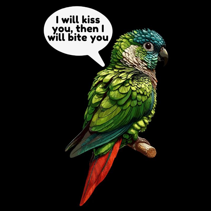 Drôle de conception de conure à joues vertes