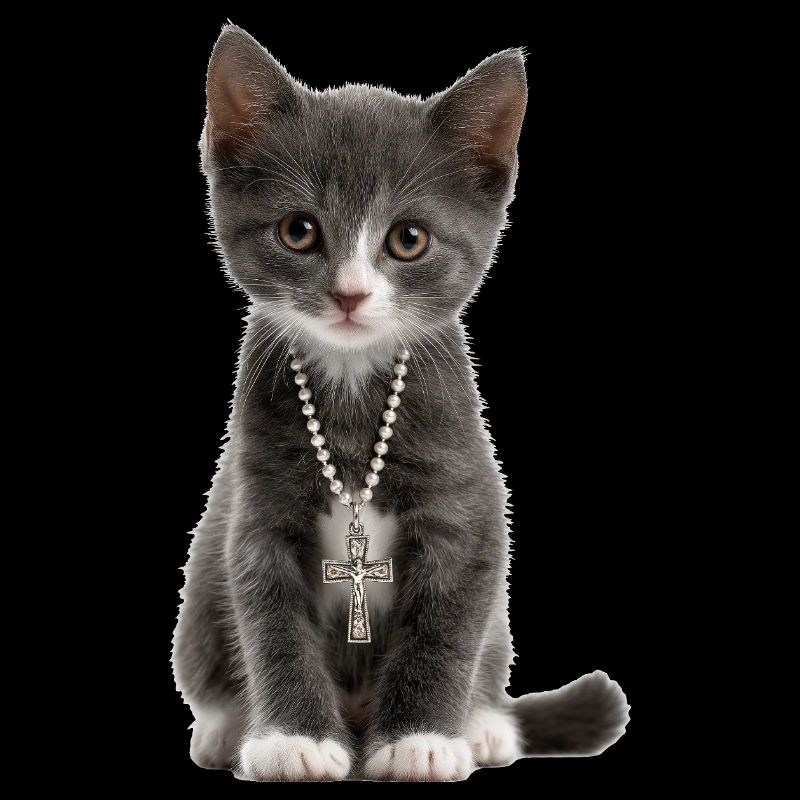 Collier croix de chat chrétien