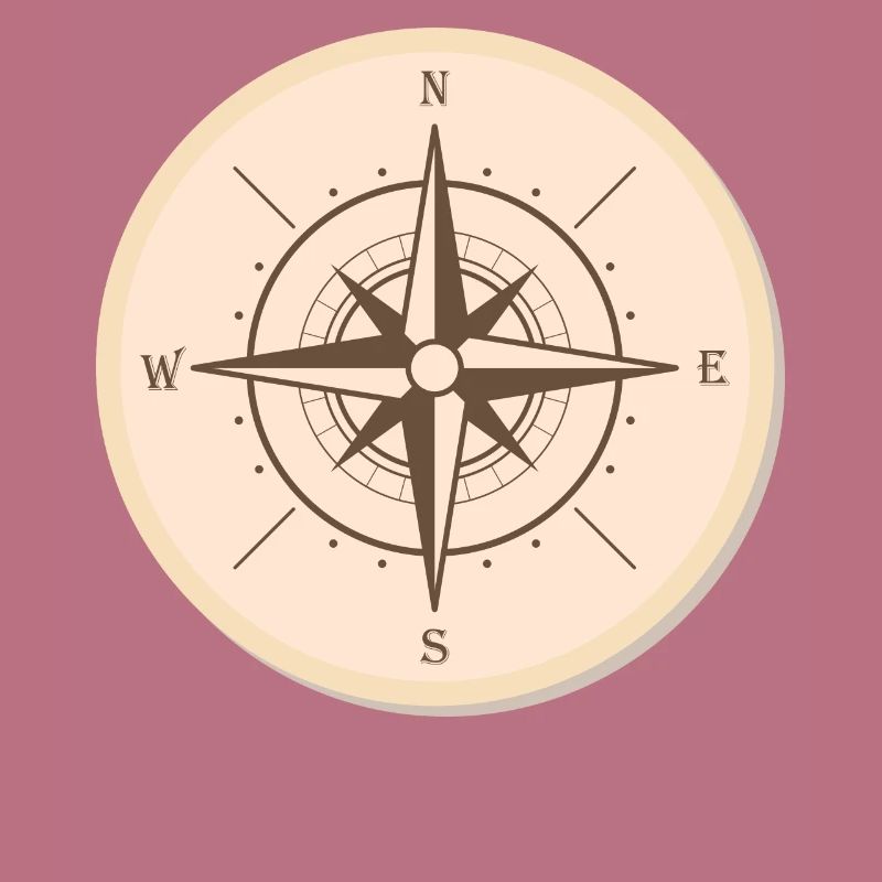 The compass rose finally compasses to indicate the North
