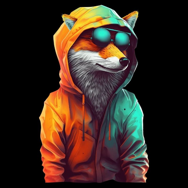 Fuchs mit Sonnenbrille Bunt Coole Füchse Waldtier