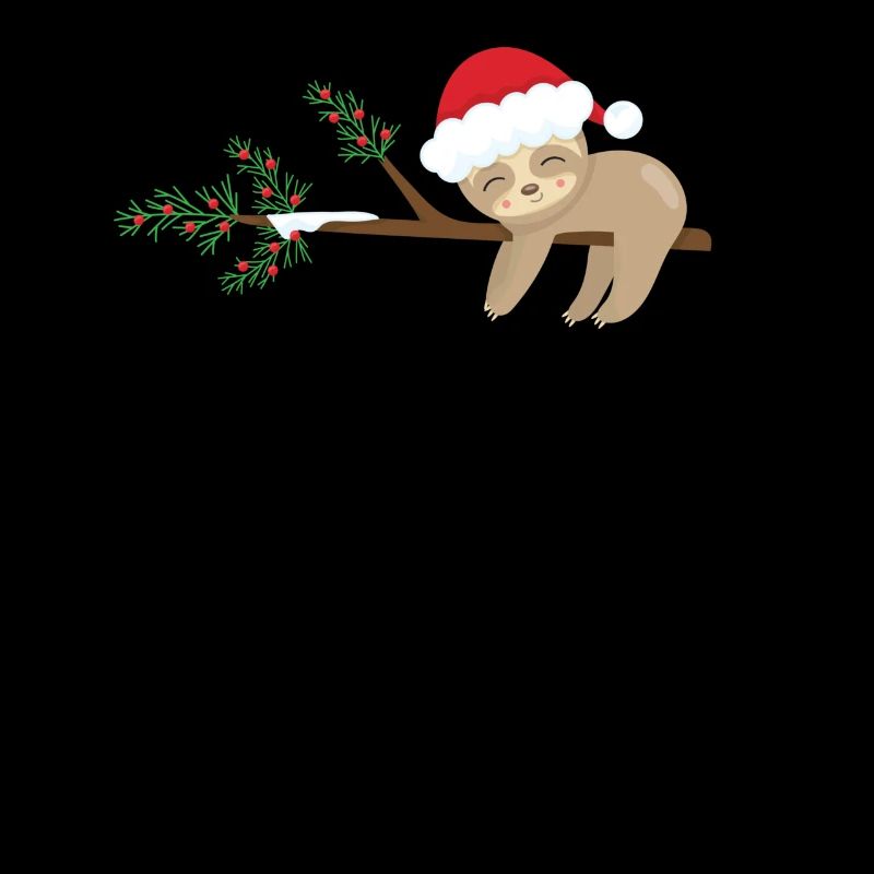 Christmas Sloth Santa Hat Sloth Sleeping on a