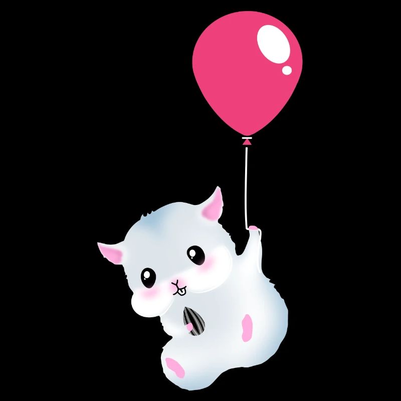 A Hamster Hanging On A Balloon