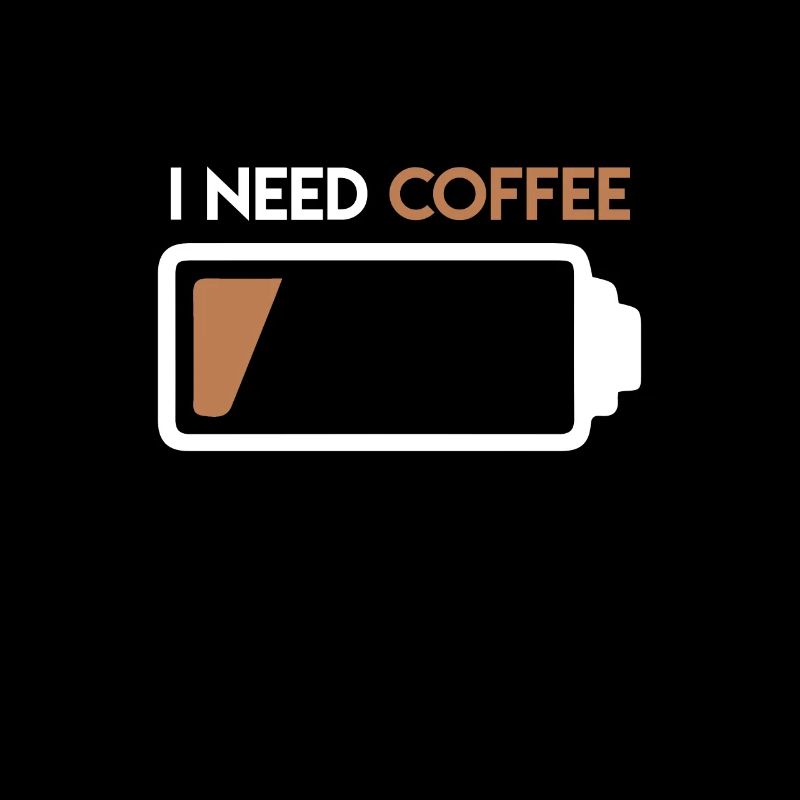 Kaffee Akku leer Kaffeetrinker Ich brauche Kaffee