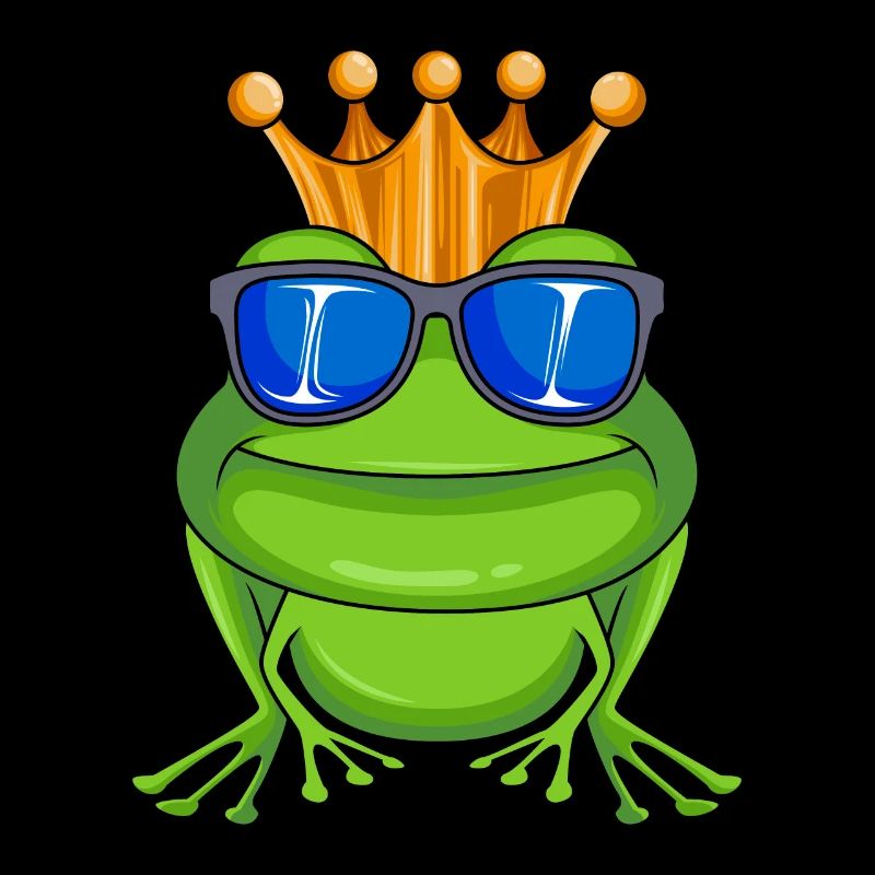 Frog with crown and sunglasses King
