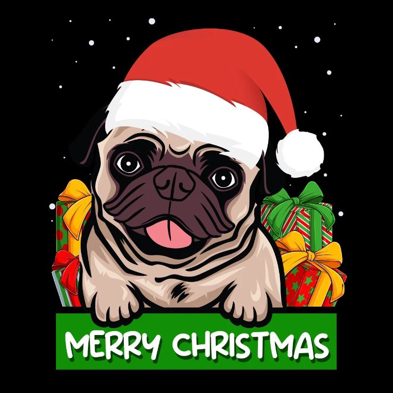 Mops Hund Hundebesitzer Merry Christmas