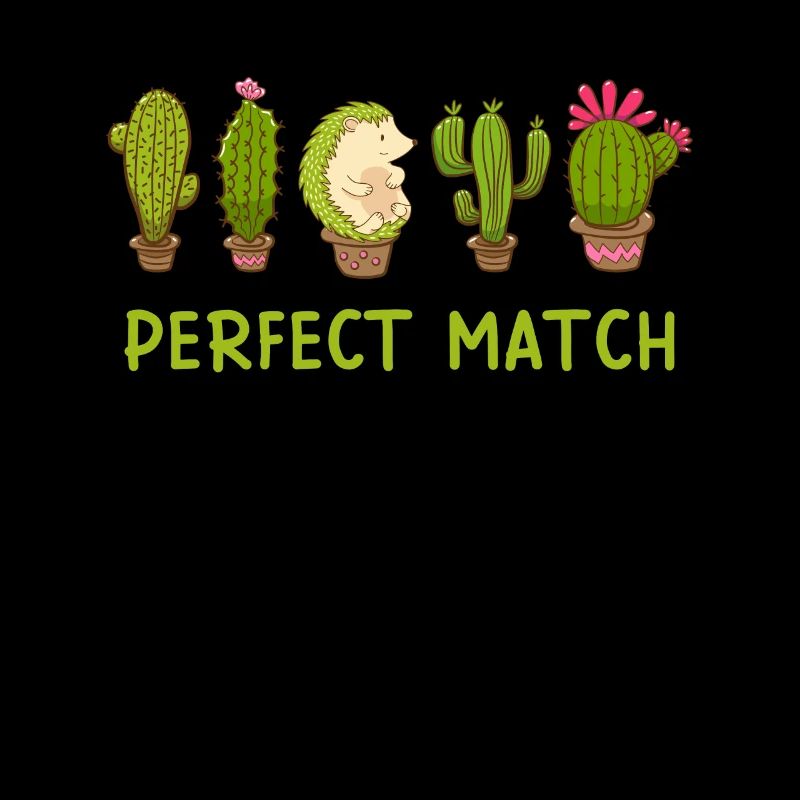 Perfektes Match Igel und Kaktus Valentinstag