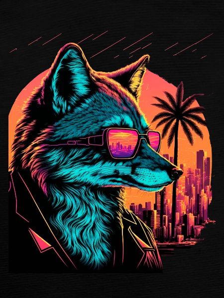 Retro Futuristic Synthwave Fox