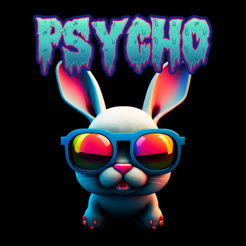 Psycho Hase Frohe Ostern Easter Bunny Cool