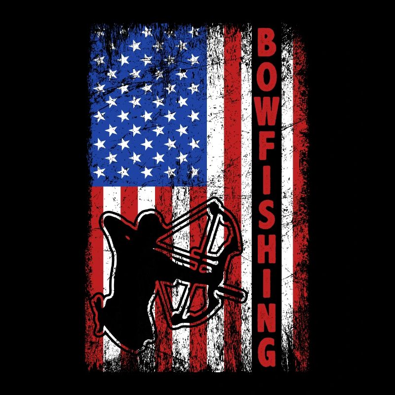 Bogenfischen USA Amerika Flagge Bogenjäger