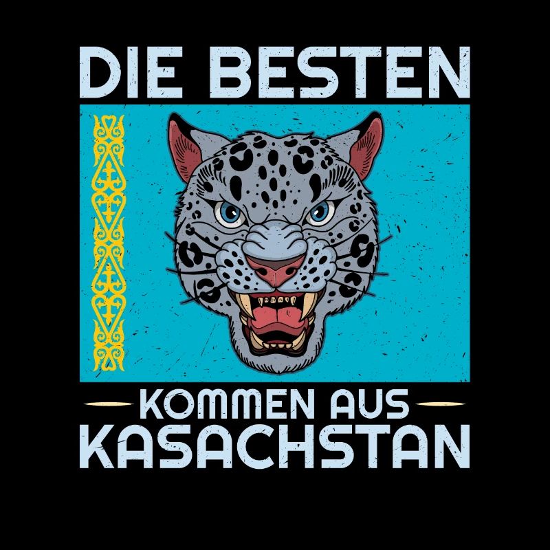 Kasachstan Herkunft Flagge Schneeleopard
