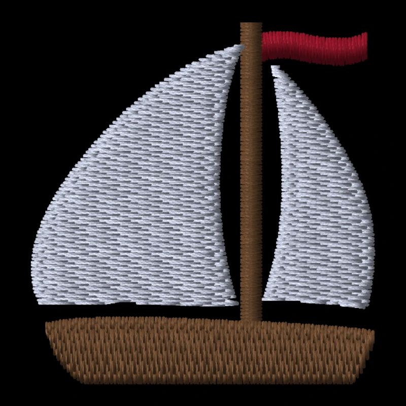 Sailboat embroidered