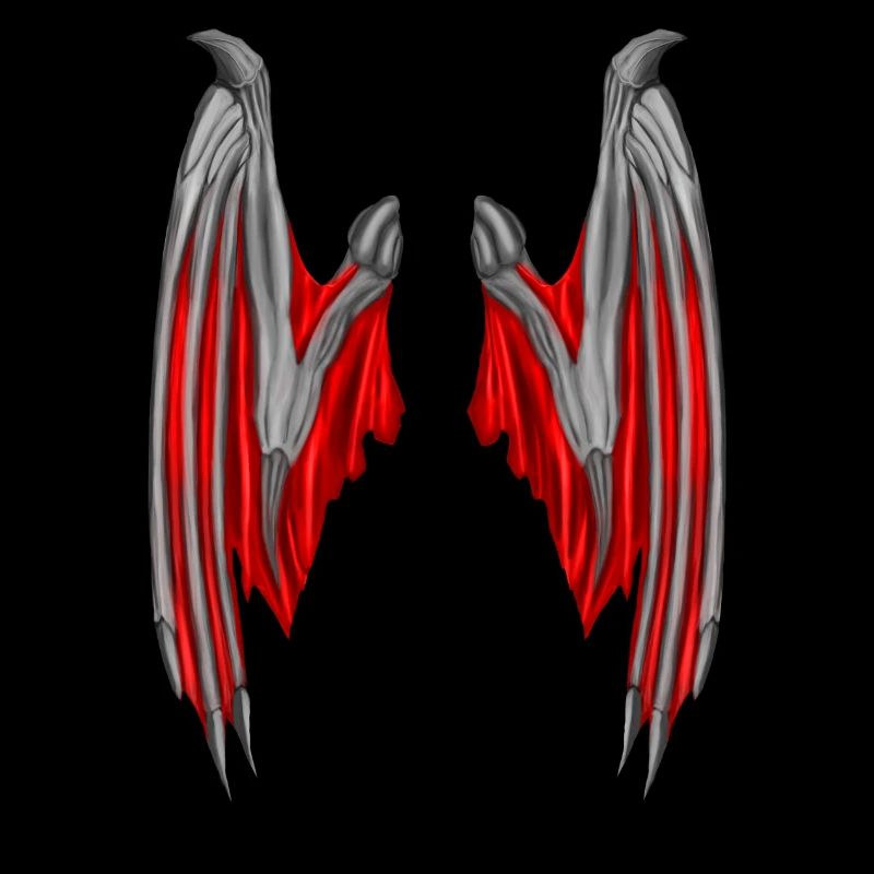 Aile de démon en rouge