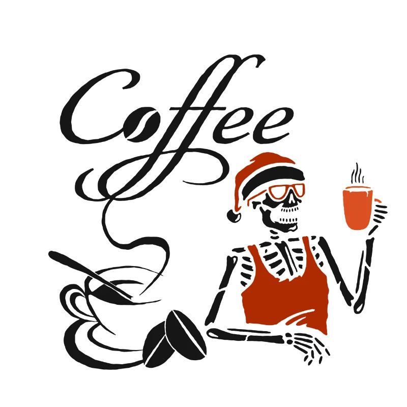 Coffee cup skeleton coffee cafe