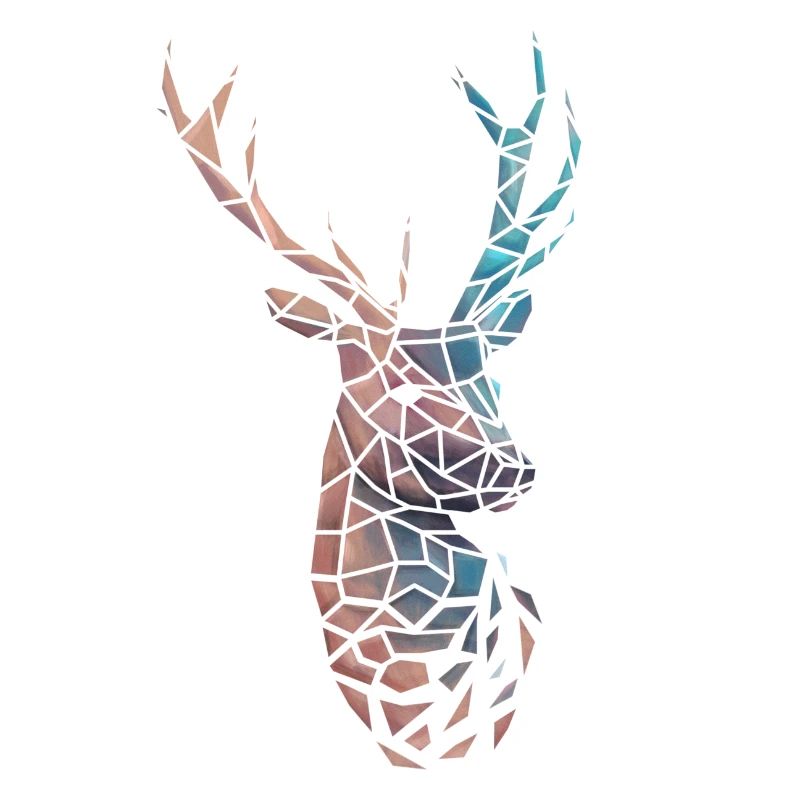 Gradient de cerf low poly