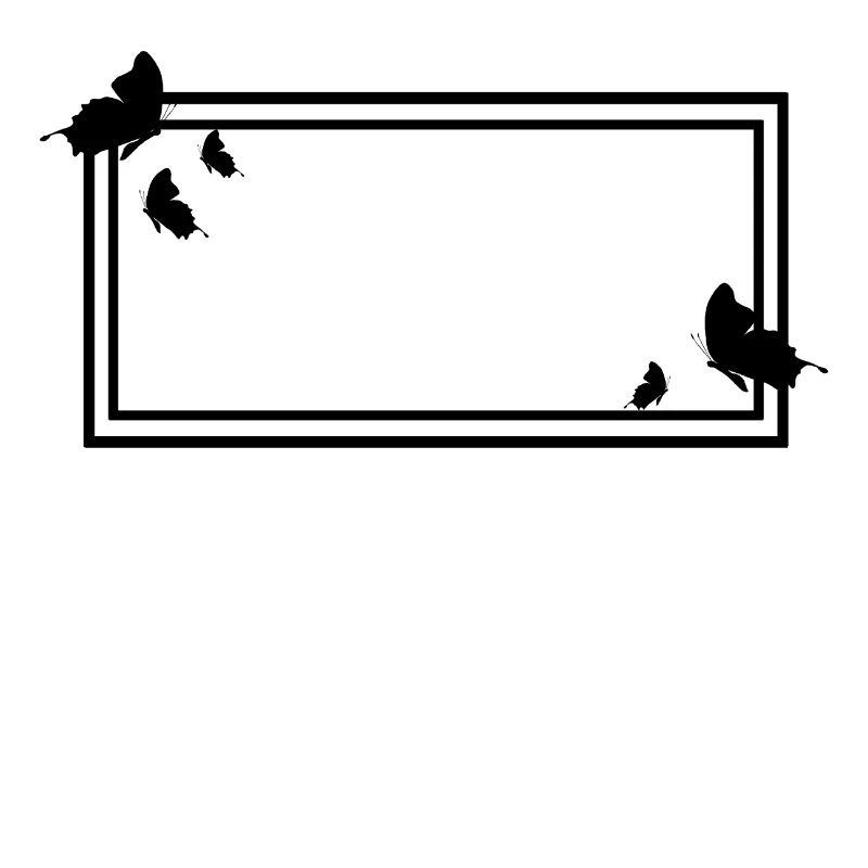 Rectangular frame with butterflies