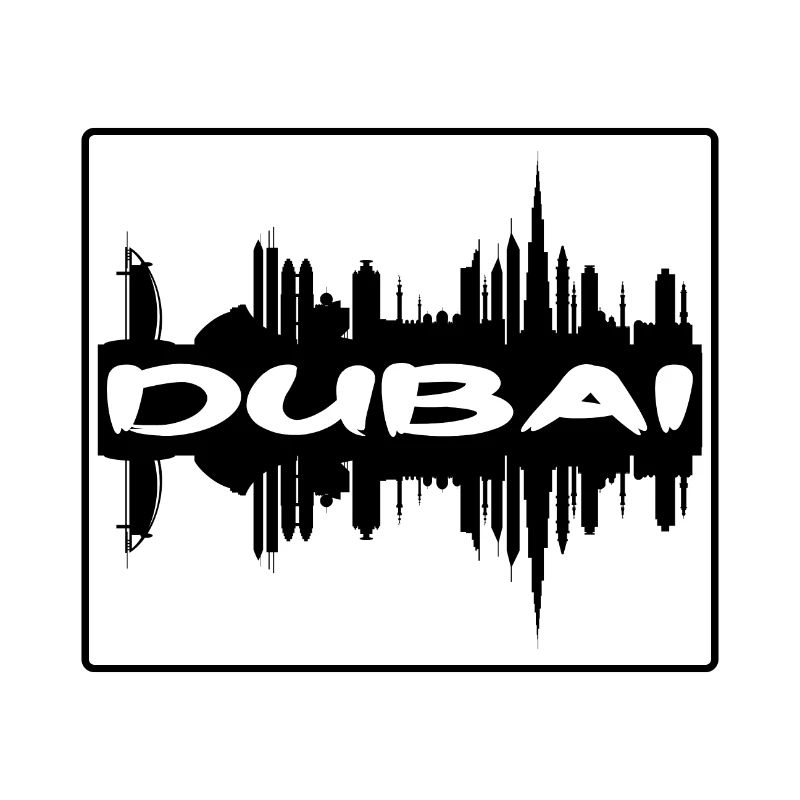 Dubaï Eau Skyline Silhouette Souvenir de voyage