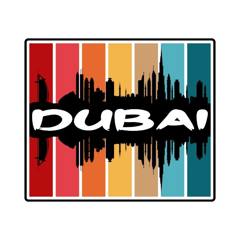 Dubaï Eau Skyline Silhouette Souvenir de voyage