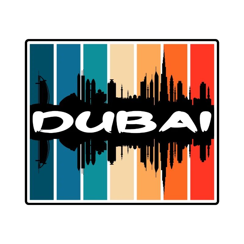 Dubaï Eau Skyline Silhouette Souvenir de voyage