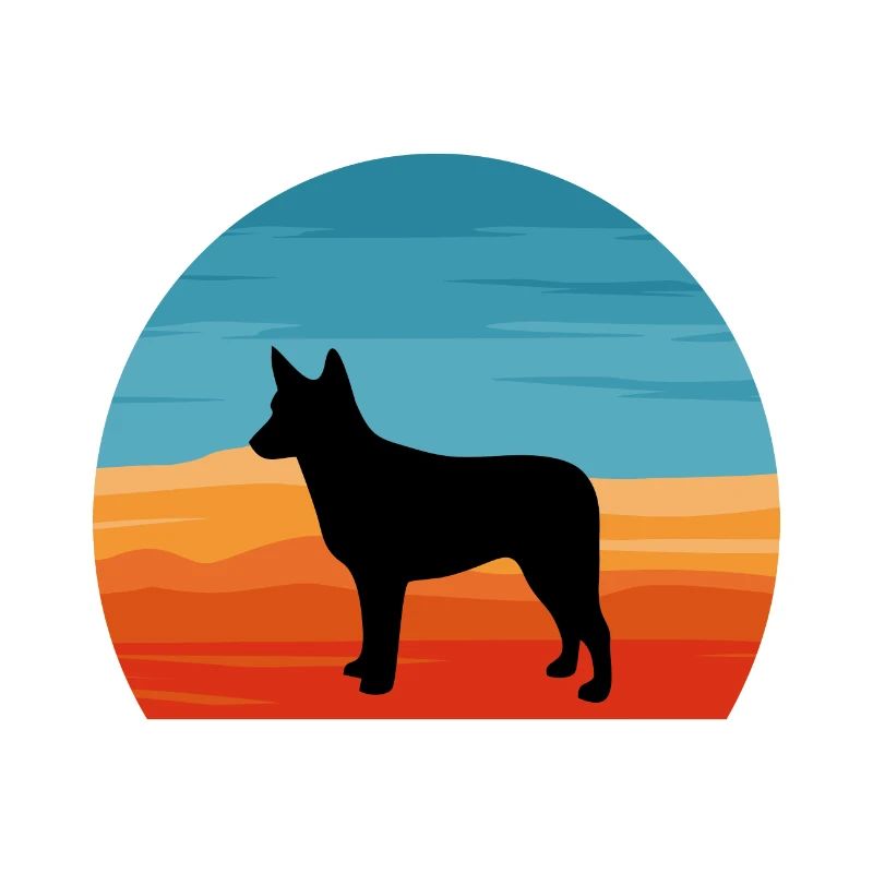 Australian Stumpy Tail Cattle Dog Silhouette